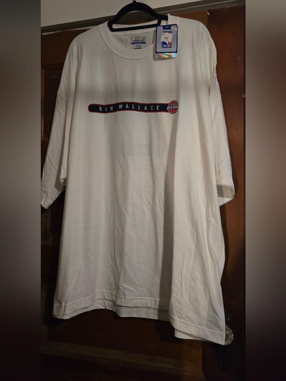 Reebok Ben Wallace White Men’s Short-Sleeve T-Shirt